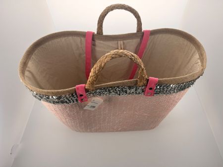 Korb-Tasche Kreta rosa Pailletten neu 47x47cm