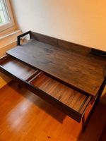 Schreibtisch mit Schubladen Metallgestell dunkel