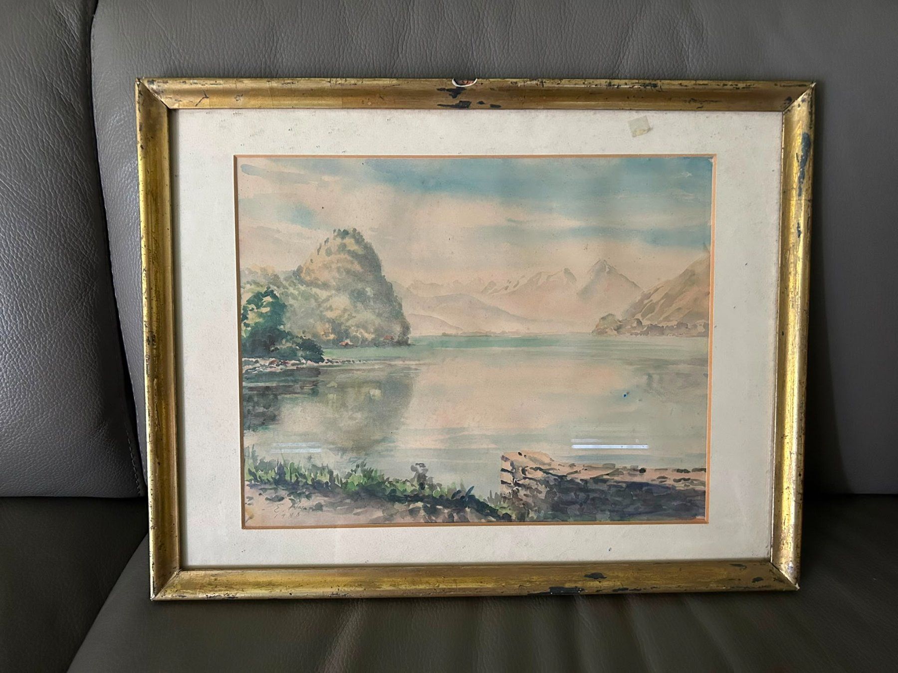Tableaux: Quadro con paesaggio lacustre – D'occasion à Melano par H-Sara