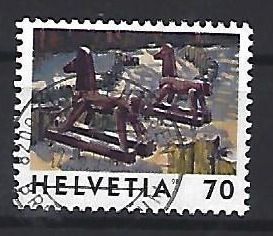Alle Briefmarken: 1998 - Freimarken "Bilder der Schweiz" - 2 Pferde – Gebraucht aus Schaffhausen von poststamp