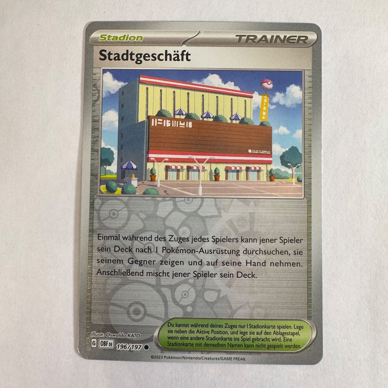 Pokémon Carte collezionabili: Pokémon OBF - Stadtgeschäft - 196 / 197 - DE – Nuovo (secondo la descrizione) da Staad SG venduto da miaCards