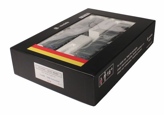 Modellini di ferrovie: B-models 45651 Set B - ERR Switzerland - Rilnss Blachenwagen – Nuovo e nell'imballaggio originale da Ebikon venduto da Cocorica 1