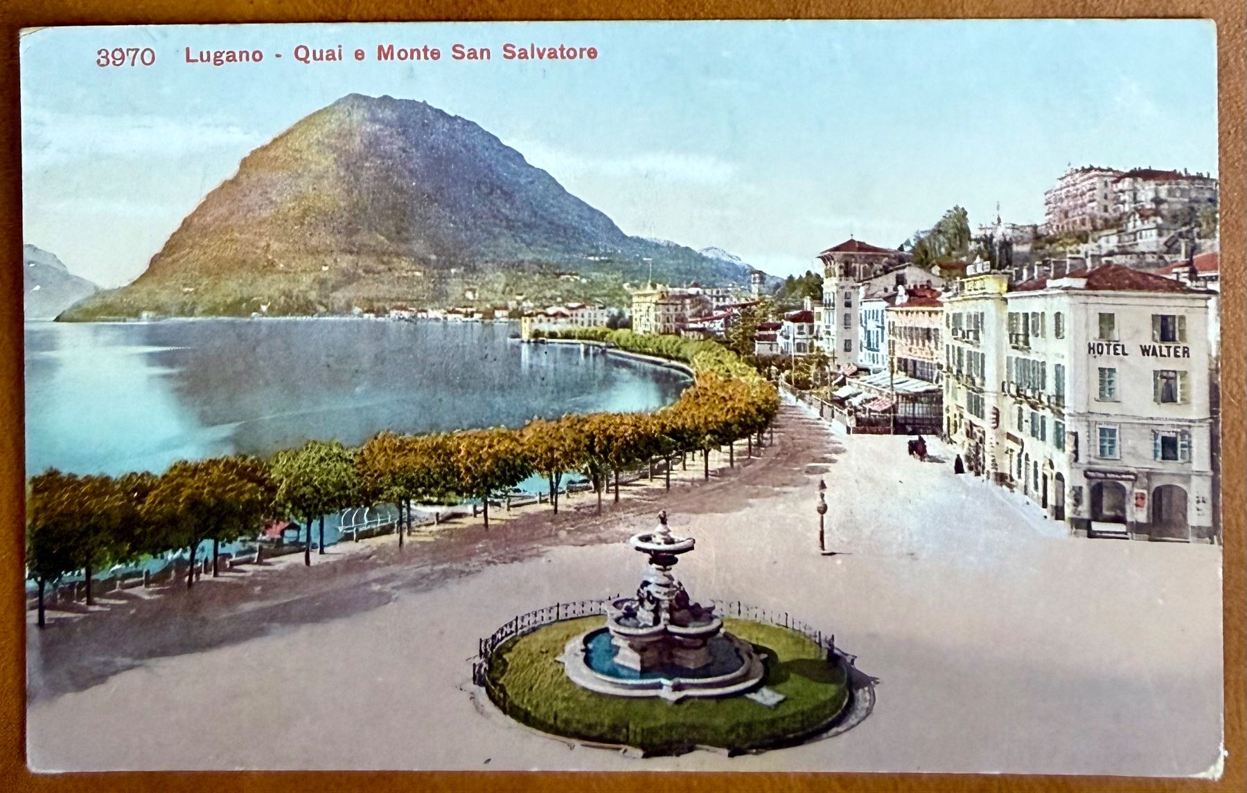 Cartoline postali: Lugano - Quai e Monte San Salvatore 1908 – Usato da Lutry venduto da Ediego
