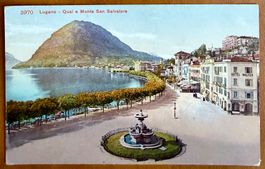 Lugano - Quai e Monte San Salvatore 1908