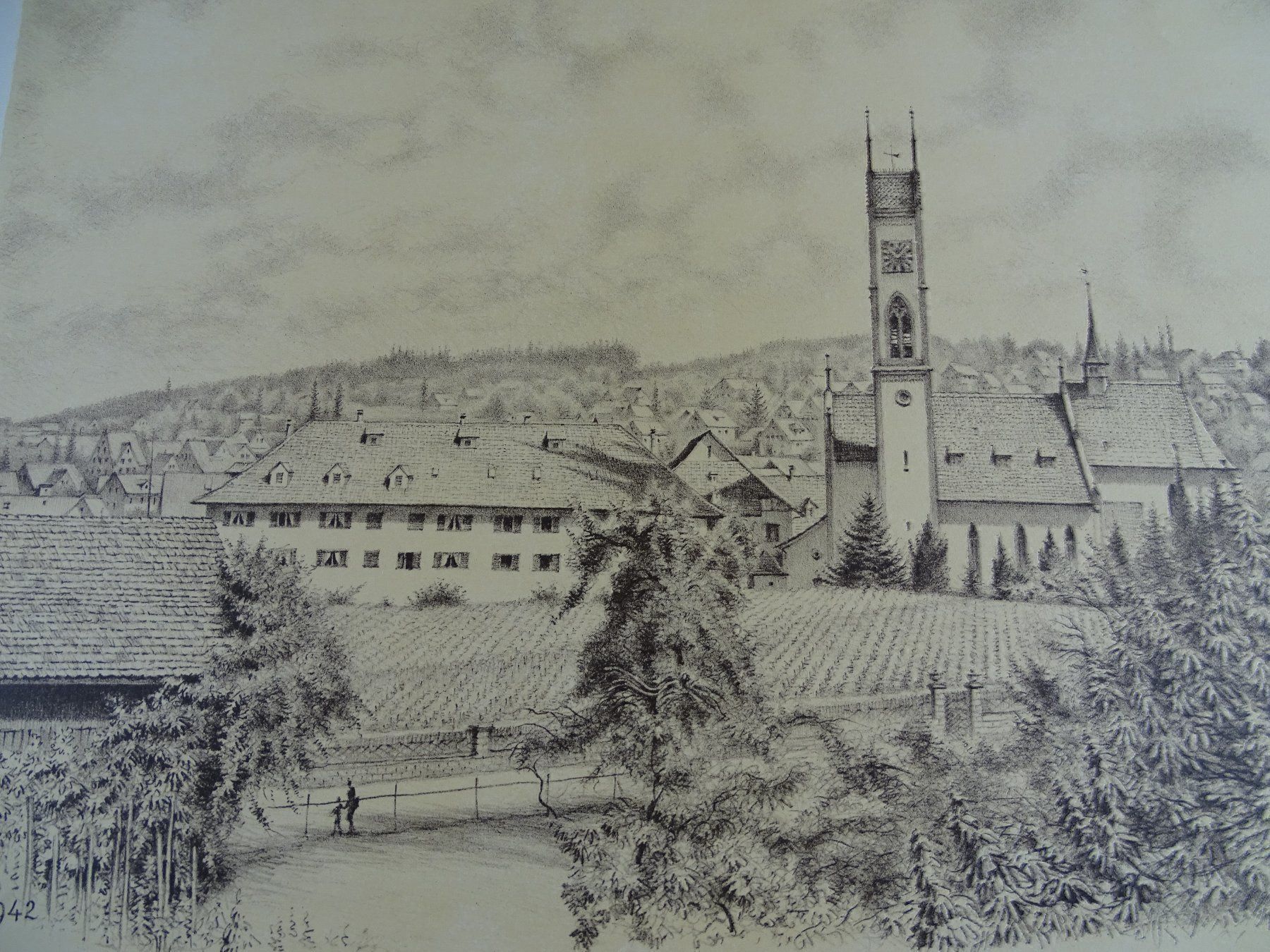 Stiche: KÜSNACHT, LITHOGRAPHIE 1942 – Gebraucht aus Grüningen von Kartensammler 2