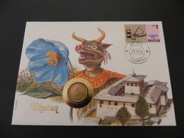 Münzbrief Bhutan 20 Chertum 1974 FAO