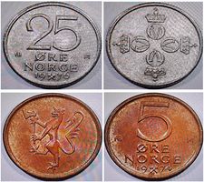 Norwegen 36 seltene Münzen