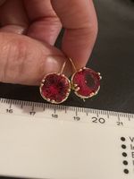 Jolies boucles d’oreilles vintage plaqué pierre grenat