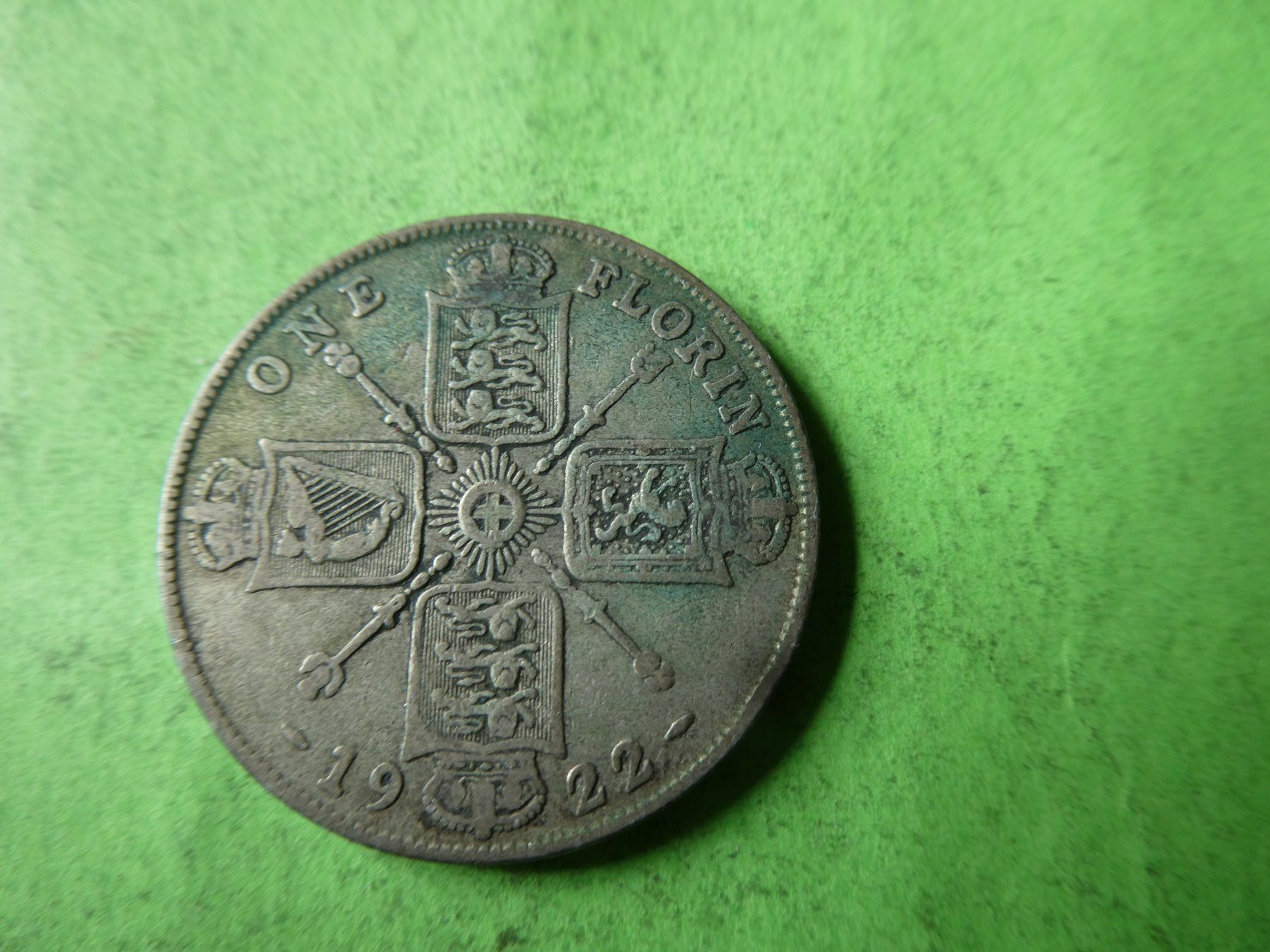 Alle Münzen: Grossbritannien 1922, Florin - Silber – Gebraucht aus Hinterforst von Rohusri