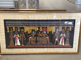 Sehr grosses Papyrus Bild aus Ägypten mit Rahmen