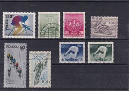 Ganze Welt Lot 8 Werte Motiv Velo Töff ** + gestempelt