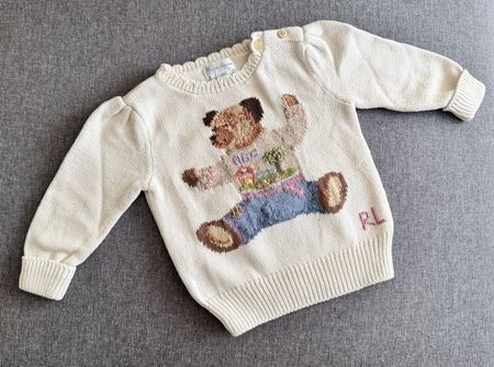 Ralph Lauren Pullover Bärchen Gr. 68/74 für 9 Mt.