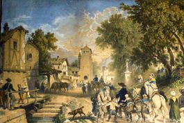 nach XAVIER LEPRINCE (France, 1799-1826) Kirchgang im Dorfe