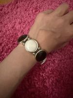 Armband mit runden Steinen schwarz und weiss neuwertig