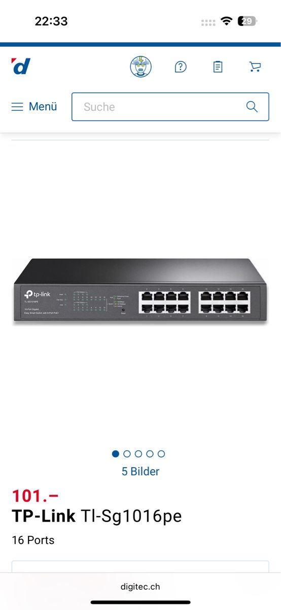 TP-Link Modem & Router: TP-Link Tl-Sg1016pe Netzwerkswitch – Usato da Wangen an der Aare venduto da buqa7 3