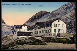 AK Gemmipaß, Hotel Wildstrubel mit Rinderhorn