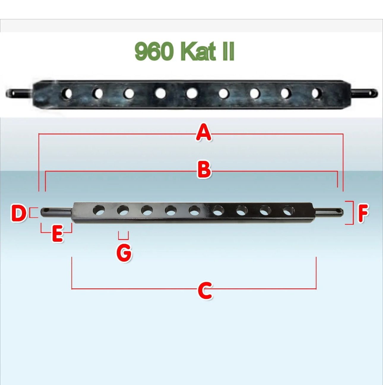 Ganci per rimorchio: Ackerschiene Kat. II 960mm – Nuovo e nell'imballaggio originale da Amriswil venduto da JaJa-Express