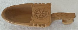 Cuillere multi usage en bois sculpté, artisanat ancien