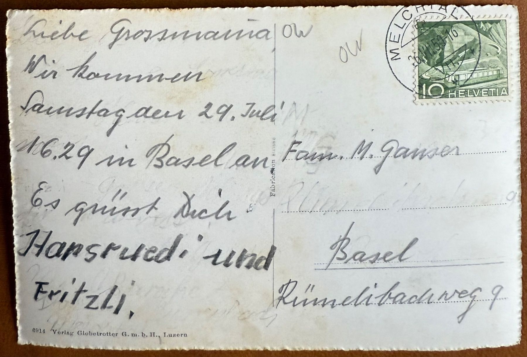 Cartoline postali: MELCHTAL - 1950 – Usato da Lutry venduto da Ediego 1