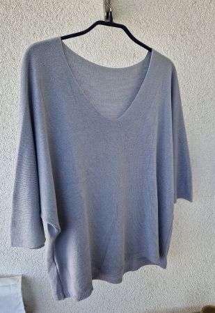 Damen-Top Gr. 46, graublau mit leichtem lila Stich