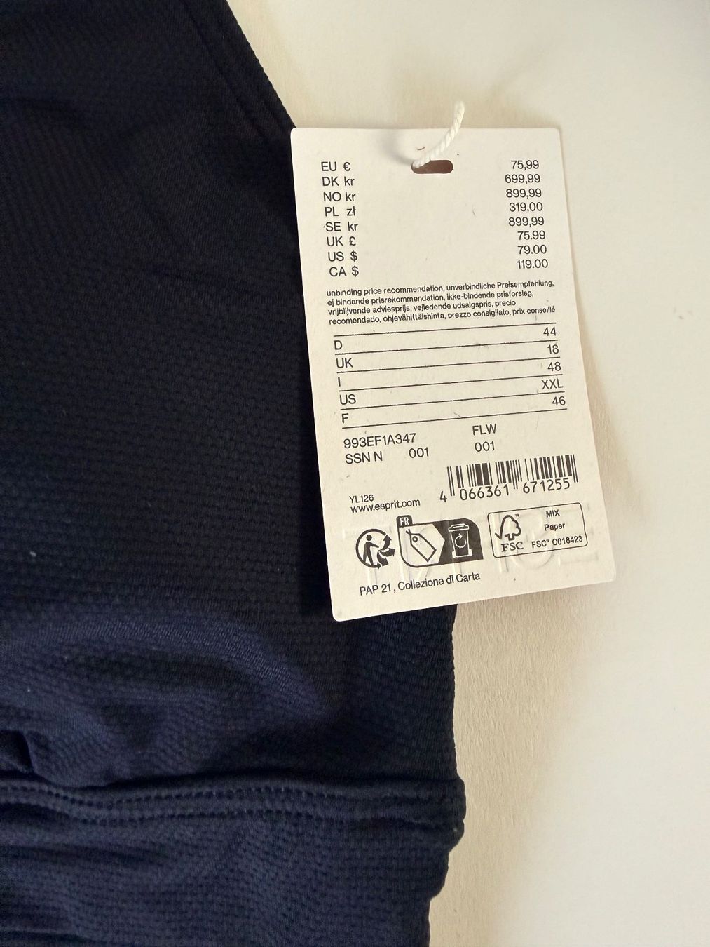 Esprit Maillots de bain & Bikinis: ESPRIT, Badekleid, Grösse 44, Farbe Schwarz – Neuf avec emballage d'origine à Rudolfstetten par gst_g7xl 6