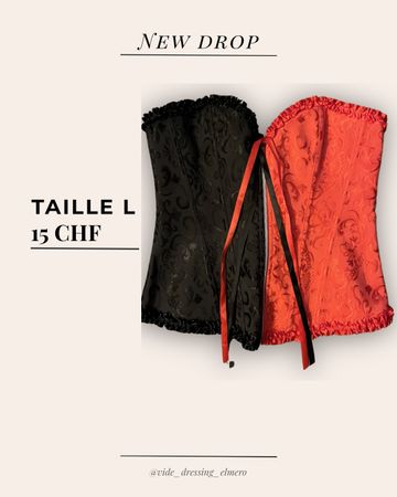 Corset rouge et noir, taille L
