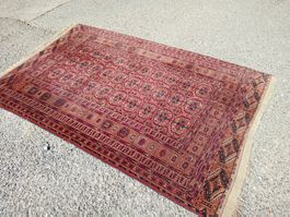 Alte Teppich handgeknüpft Buchara Bochara 133/225cm