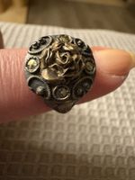 Bague ancienne en argent & marcassite – style prussien,