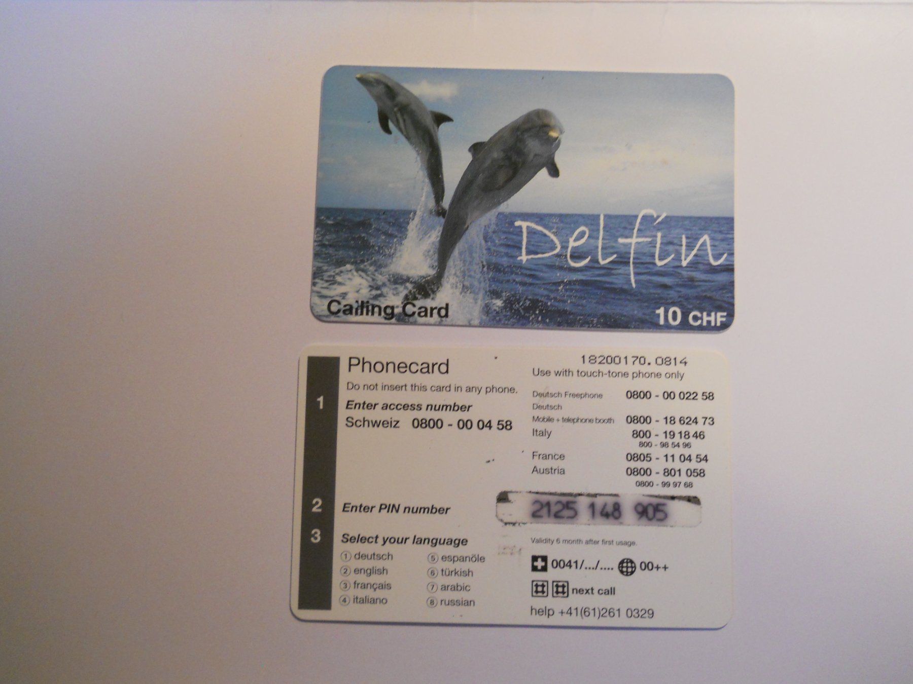 Cartes de téléphone: Delfin Calling Card 10 CHF – D'occasion à Boningen par FrediP