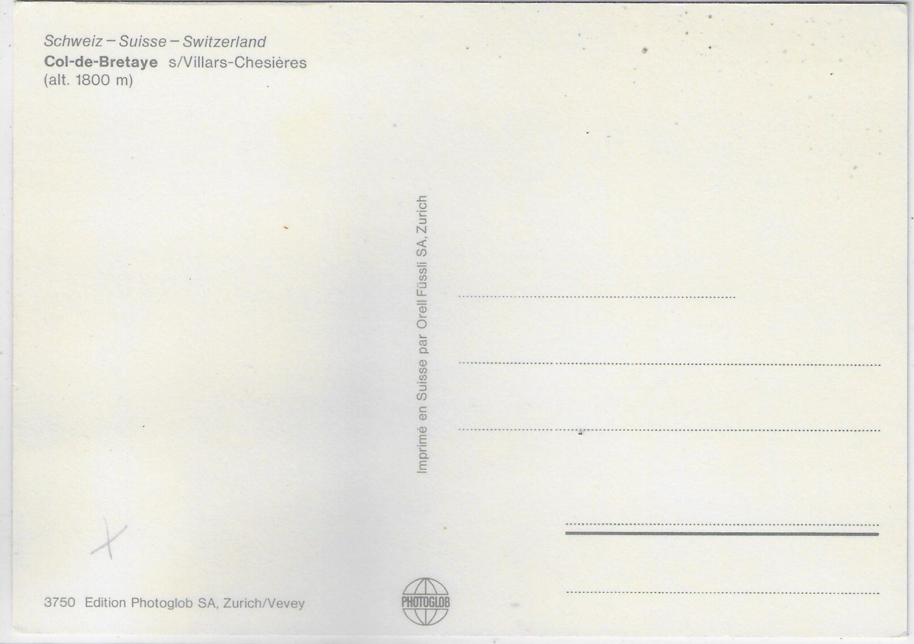 Ansichtskarten: Train Col-de-Bretaye s/Villars-Chesieres – Gebraucht aus Ettingen von Kartenplanet 1