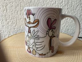 Lustiger Kaffeebecher "Glühwein" Spruch Henne Deko Geschenki