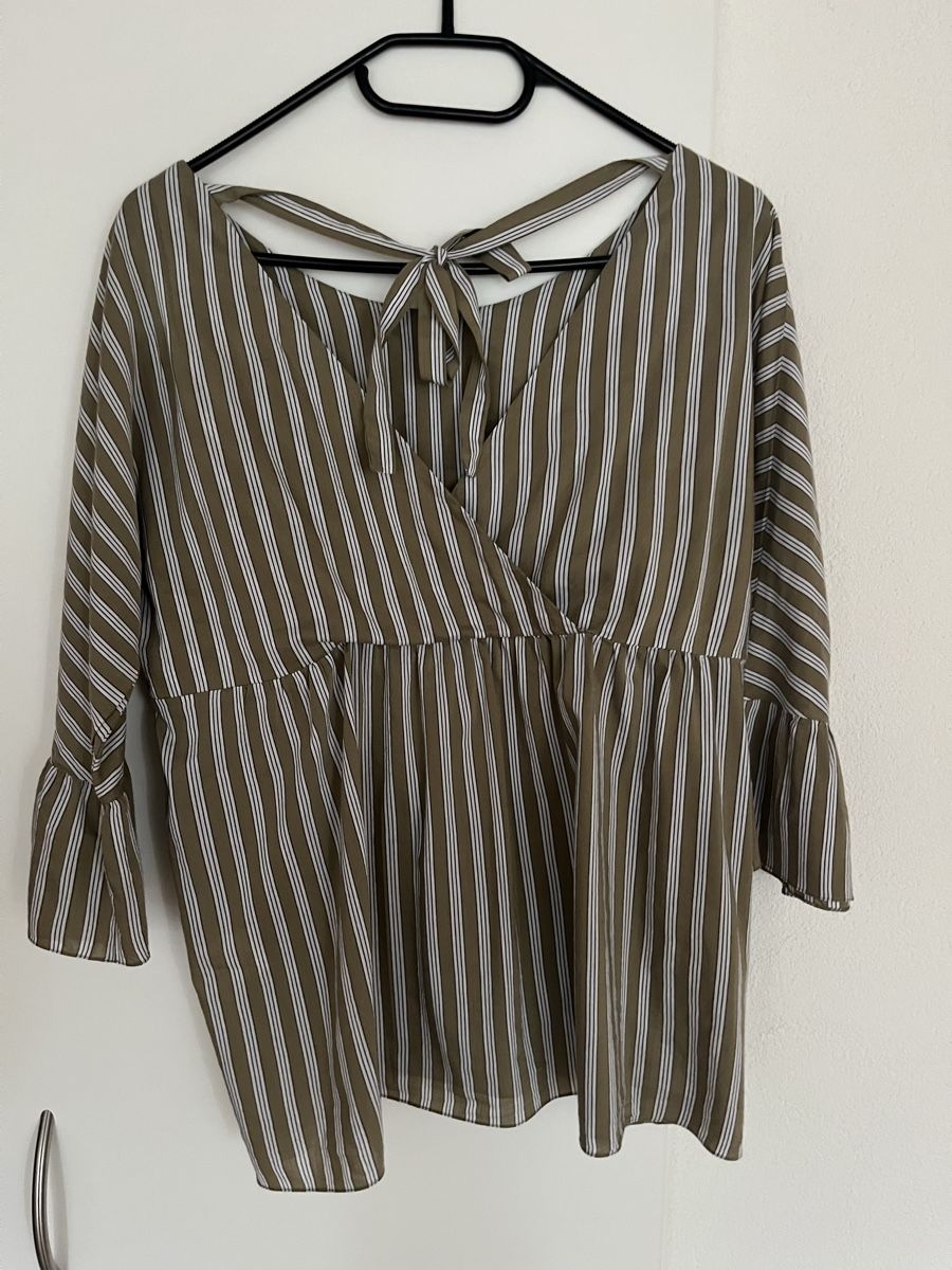Camicette: TONET Bluse Gr. 42 Khaki/Weiss – Usato da Wädenswil venduto da Iana32 3