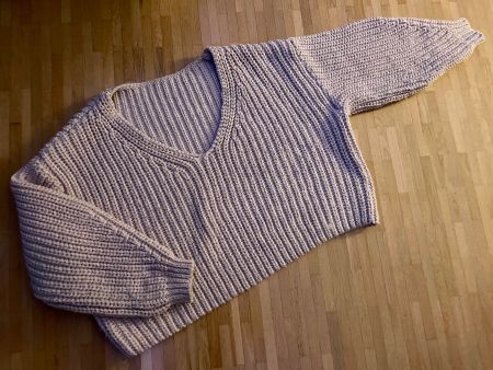 kuschliger winterpullover in schönem altrosa gr s - m