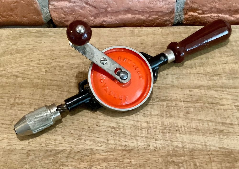 Perceuse à Main Stanley N° 905 – Angleterre, Ancienne, Poignées Bois, Outil Collection