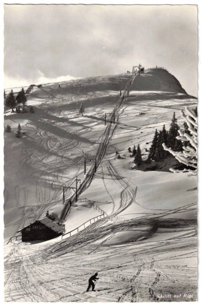 Cartoline postali: Rigi - Skilift Rigi-Rotstock – Usato da Binningen venduto da Mountainrider