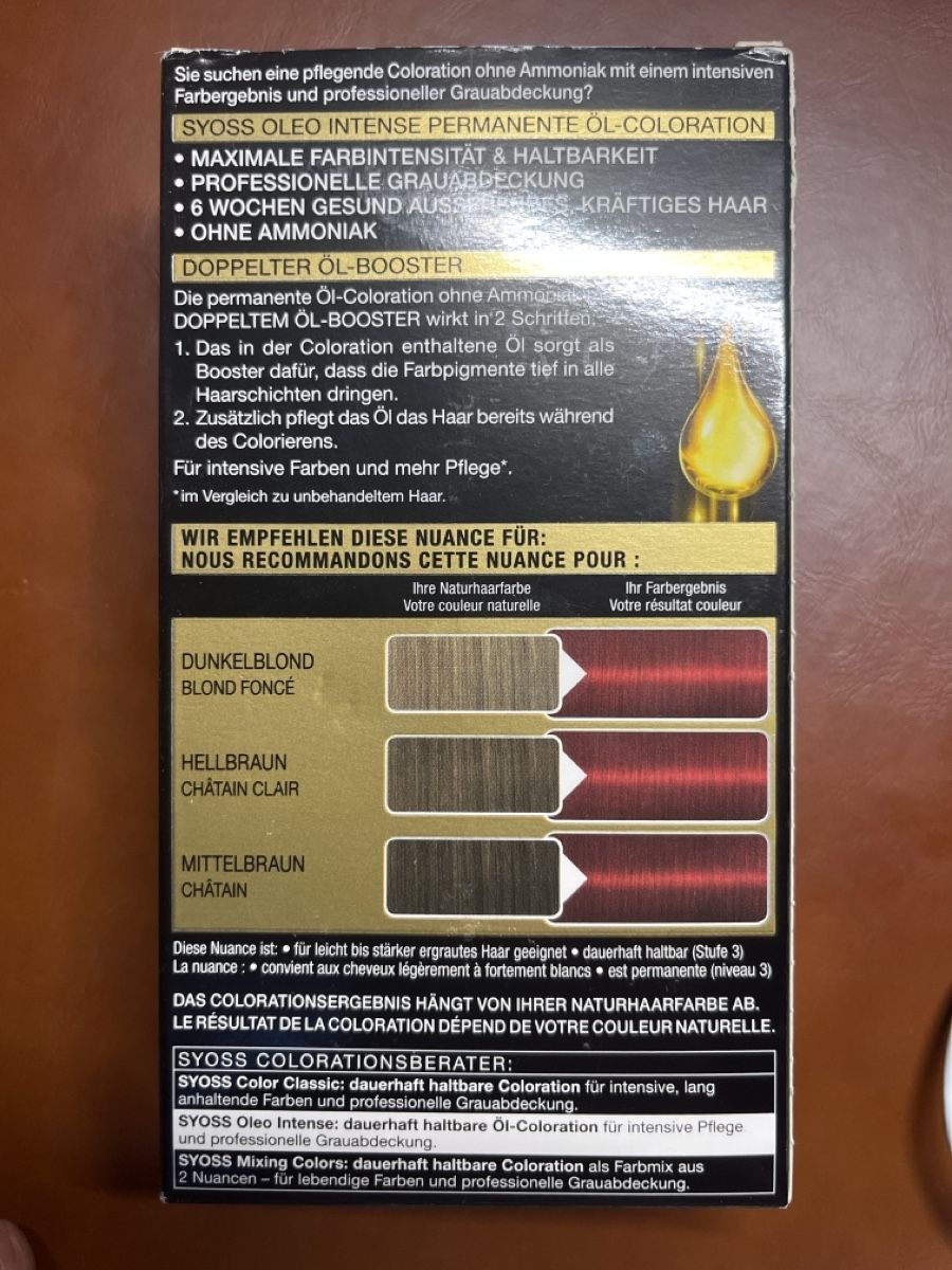 Färbemittel: Syoss Oleo Intense Haarfarbe Helles Rot 5-92 – Neu und originalverpackt aus Winterthur von Simona038 1