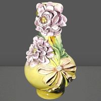 🌸 Grosse Vintage Keramikvase mit Blumenzauber 🌸