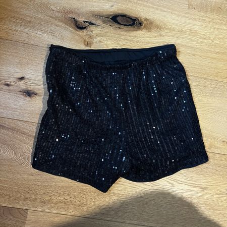 Glitzer Shorts Schwarz mit Pailetten