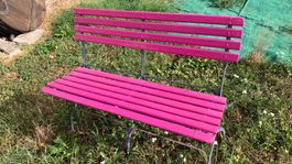 Banc jardin Bank Garten rose pliant Klappbank bois Holz