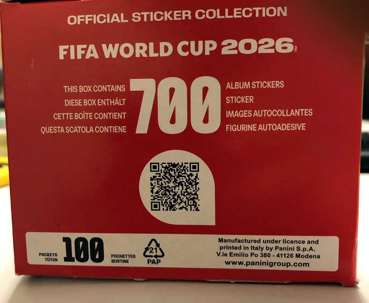 100er Box Panini Fussball WM 2026, versiegelt, 700 Sticker (Neu (gemäss ...