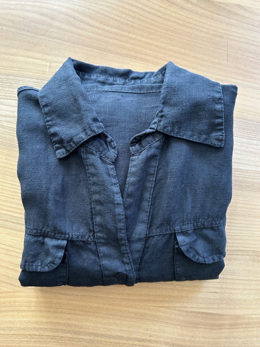 Camicette: Bluse schwarz, M, 100% Leinen – Usato da Sonvilier venduto da leaduvallon 5