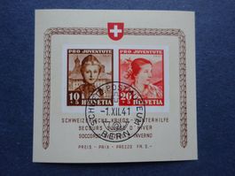 Pro Juventute Block 1941 ET-Voll mit Gummi**