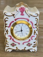 Porzellan Tischuhr Vintage Gold Dekorativ klein