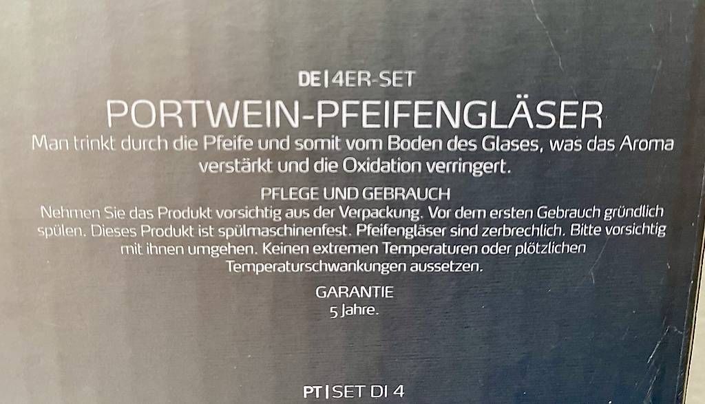 Bicchieri: Portwein Pfeifengläser 4er Set – Nuovo e nell'imballaggio originale da Basel venduto da 12Glory 1