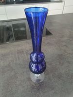 Blaue Glasvase, Vintage Design, Top Zustand, Frühling!