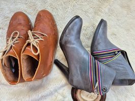 VELT SCHNÜRER 37 SCHUHE LEDER COGNAC BRAUN BOOTS TOP BEQUEM