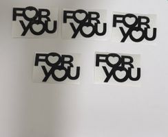5x FOR YOU Aufkleber mit Herz – Schwarz – Geschenk / Basteln
