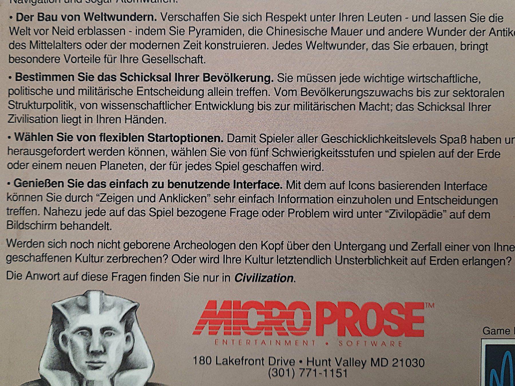 Spiele: MICROPROSE: "Sid Meier's Civilization" – Gebraucht aus Beinwil am See von Restwert_Beinwil 3