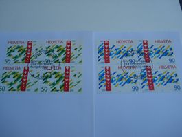 Sondermarke 1990, 700 J. Schweiz, FDC Satz + 4erblock, 2 Bel