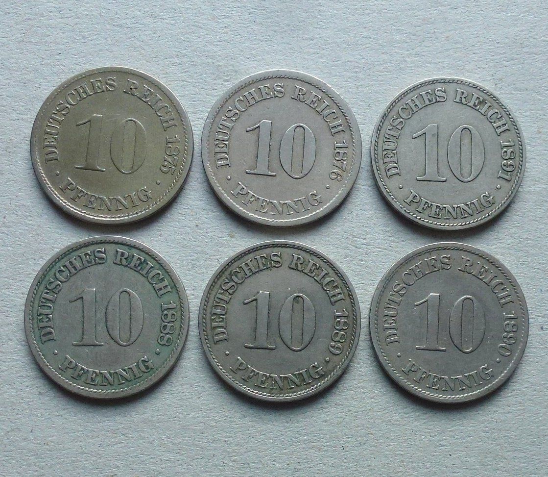 Tutti le monete: Lot ++ 25 Stück 10 Pfennig DR ab 1875 – Usato da Walkringen venduto da Casablanca777 1